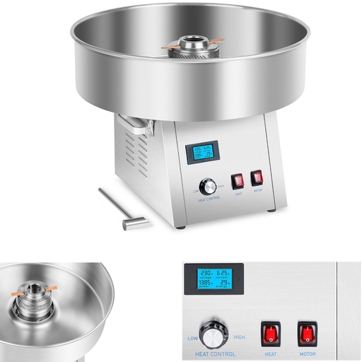 Efektīva saldumu vates mašīna 1500W 4kg/h 62cm Royal Catering RCZK-1500S-W