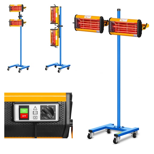 Infrasarkano staru krāsu žāvētājs uz statīva 2200W IR-DRYER2000.2