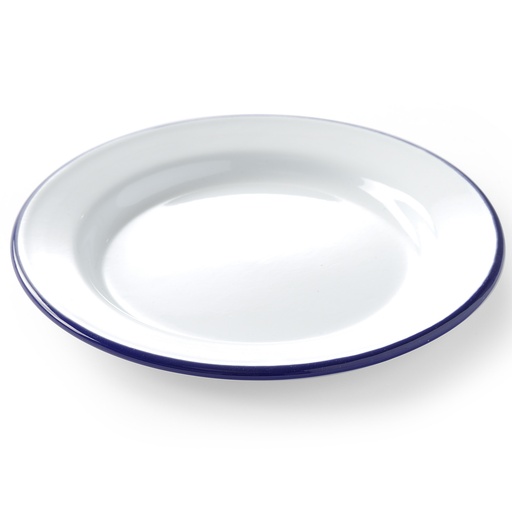Enamel shallow plate white 240mm dia Hendi 621233