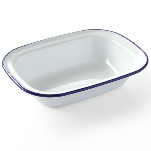 Rectangular enamel dish white 215x160mm Hendi 621219