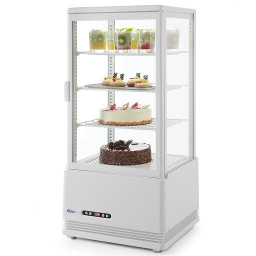 Adjustable glazed refrigerated display case 78L 3 shelves white ARKTIC Hendi 233641