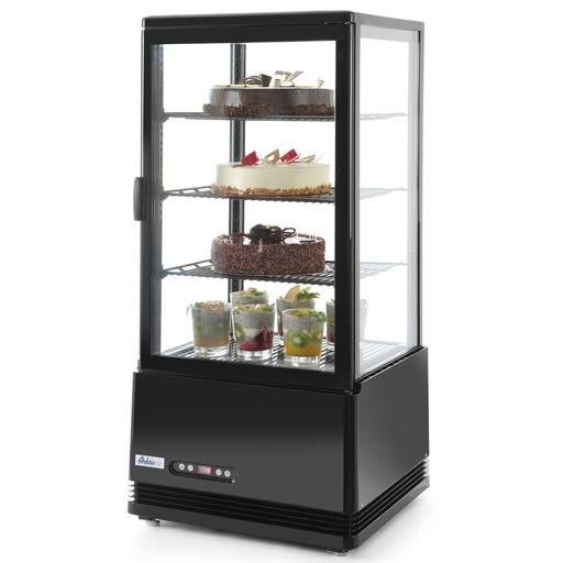 Adjustable glazed refrigerated display case 78L 3 shelves black ARKTIC Hendi 233658