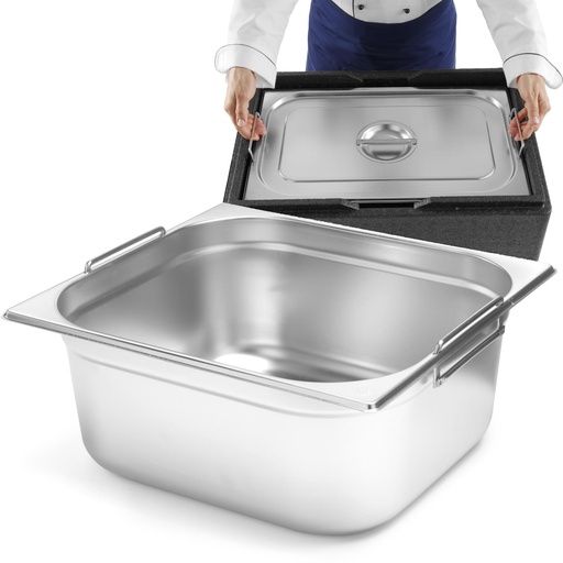 Catering container GN 2/3 with retractable handles 354x325x150mm 13L Hendi 817247