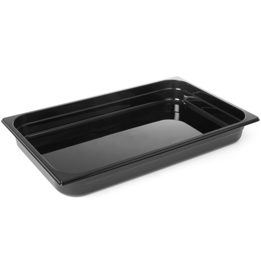 GN 1/1 catering container in black polycarbonate 530x325x150mm 21L Hendi 862216