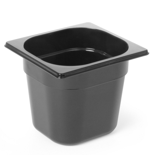 Catering container GN 1/6 in black polycarbonate 176x162x200mm 3.4L Hendi 862704