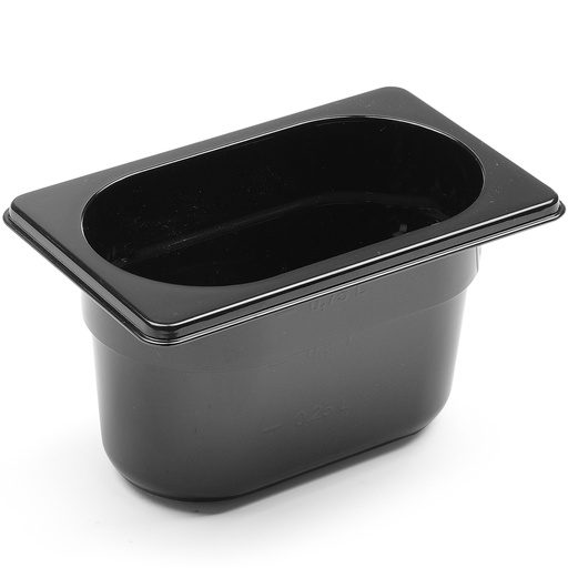 Catering container GN 1/9 in black polycarbonate 176x162x100mm 1L Hendi 862827