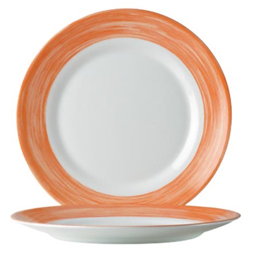 Dessert shallow plates durable orange Brush 195mm dia 6 pcs. Hendi 49138