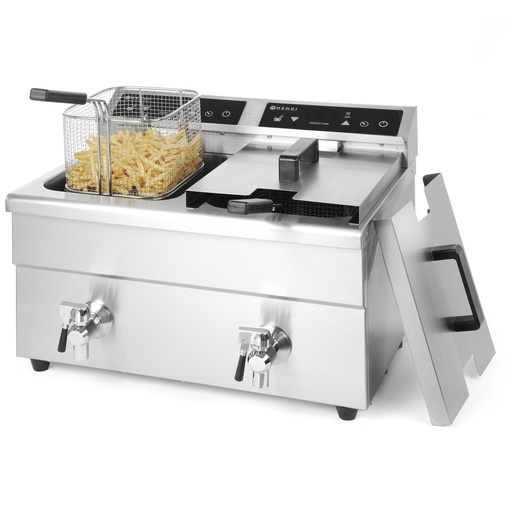 KITCHEN LINE 2x 8 L induction double fryer with tap Hendi 215029
