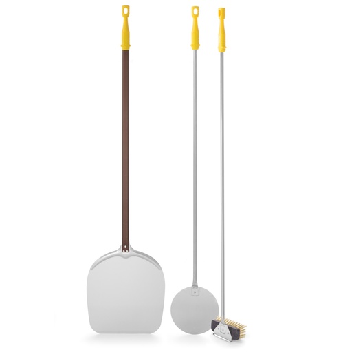 Venezia 1350mm aluminum pizza turning shovel oven brush set 3 pcs. Lilly Codroipo Hendi 617748
