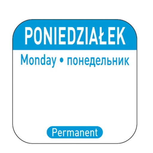 Food safety stickers for reusable containers Monday EN RU EN 1000 pcs. Hendi 850077