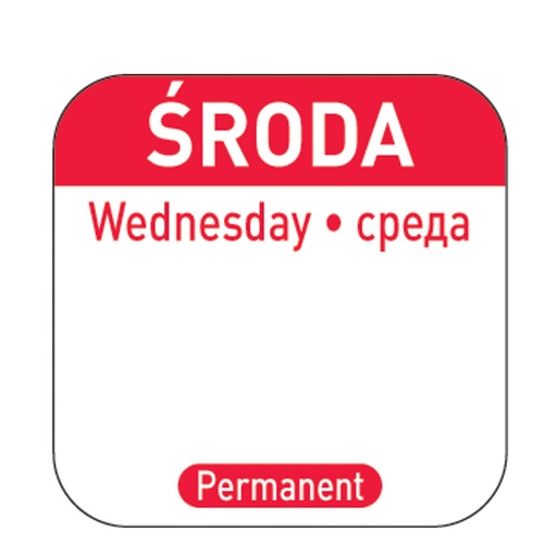 Food safety stickers for reusable containers Wednesday EN RU EN 1000 pcs. Hendi 850091