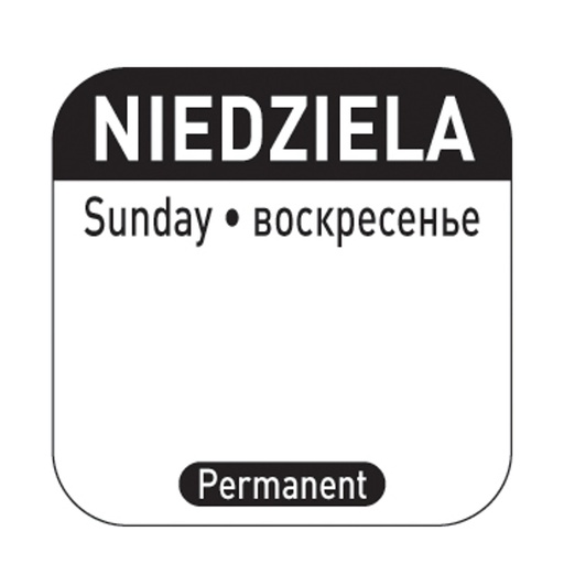 Food safety stickers for reusable containers Sunday PL RU EN 1000 pcs. Hendi 850138