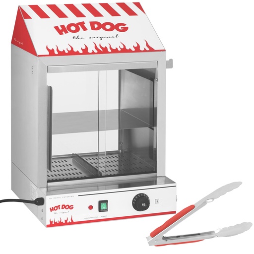 Heating showcase warmer for 200 hot dogs sausages 50 buns 2000W Royal Catering RCHW 2000