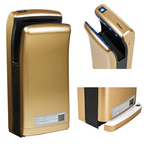 Wall mounted pocket electric hand dryer gold 1200W Physa Bari gold
