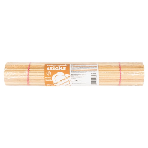 Beech cotton candy sticks 40cm/4mm with PZH certificate 200pcs