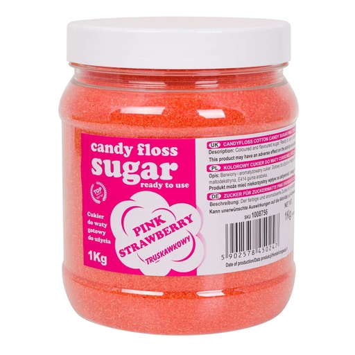 Strawberry flavored pink cotton candy sugar 1kg