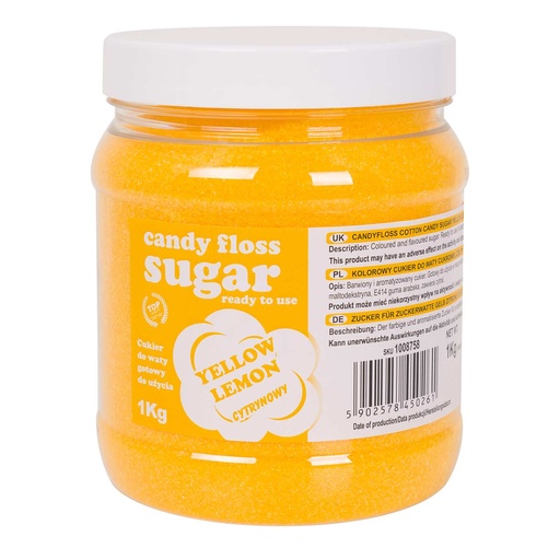 Lemon flavored yellow cotton candy sugar 1kg