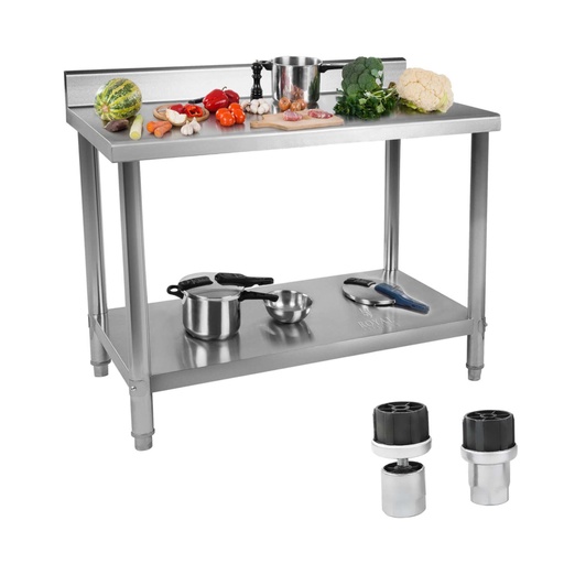 Catering worktop table with stainless steel rim 120x60cm
