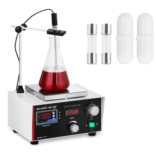 Laboratory magnetic stirrer 100deg;C timer + stirrers
