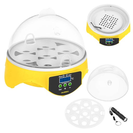 Incubator hatcher for hatching 7 eggs + ovoscope 20W