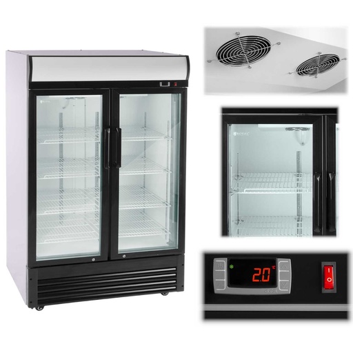 Refrigerator beverage cooler cabinet double glazed 2-8deg;C 880L