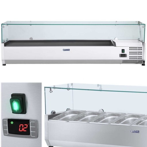 Refrigerated display cabinet with glass cover 7x GN1/4 150cm