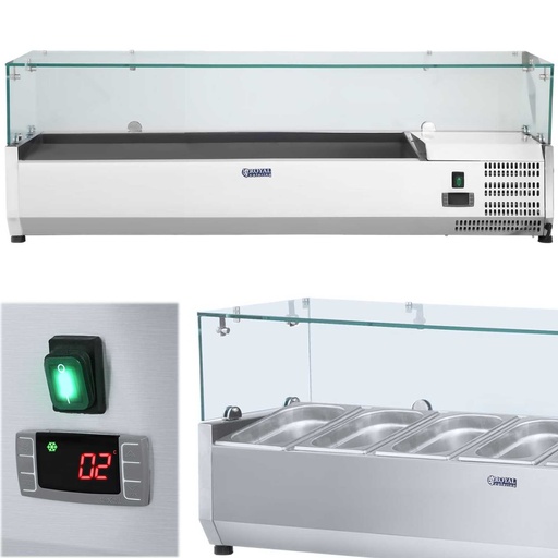 Refrigerated display cabinet with glass cover 6x GN1/4 140cm