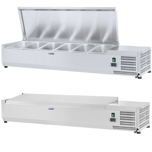 Refrigerator rack with steel lid 6x GN1/4 140cm