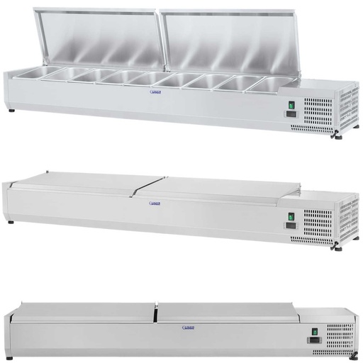 Refrigerated display cabinet with steel cover 9x GN1/3 200cm
