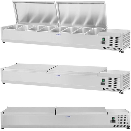 Refrigerator rack with steel lid 8x GN1/3 180cm