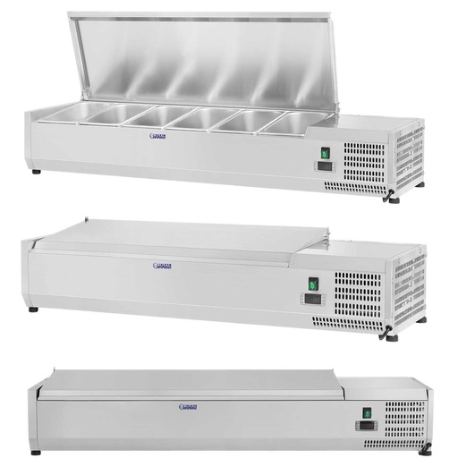 Refrigerator rack with steel lid 6x GN1/3 140cm