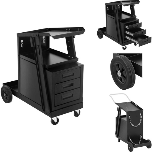 Steel workshop welding cart with 3 drawers 2 shelves load capacity up to 75kg
