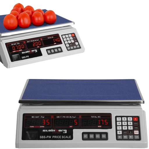 Commercial price store scale white 30kg / 2g
