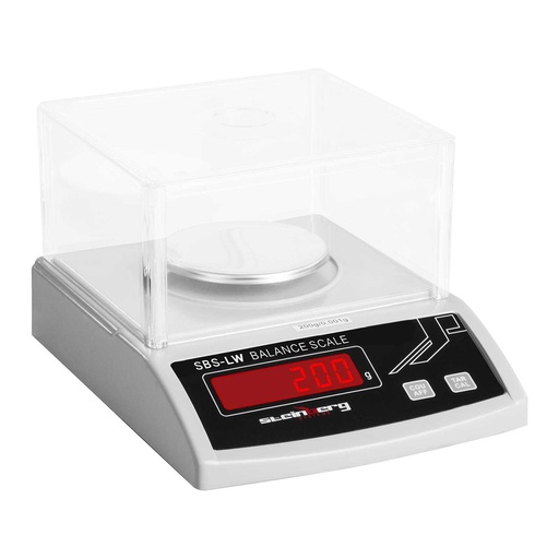 Precision laboratory scale with glass cover LED display 200g / 0.001g