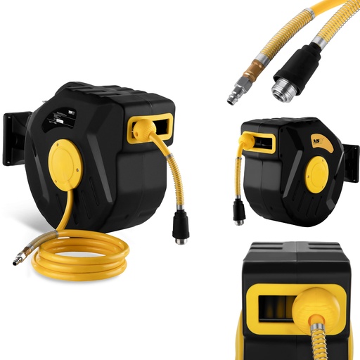 Reel automatic wall reel with air hose for compressor connection 1/4#8221; length 22m.