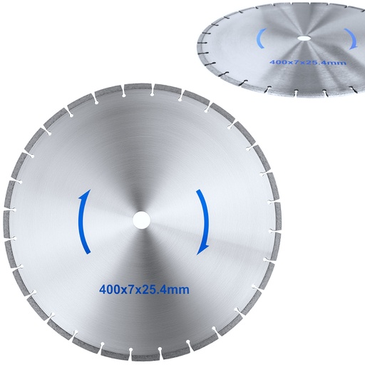 Akmens pjovimo diskinis pjūklas su deimantiniu ašmeniu, kurio skersmuo 400/25,4 mm