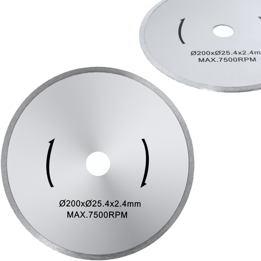 Plytelių pjovimo diskas su deimantiniu ašmeniu, kurio skersmuo 200/25,4 mm