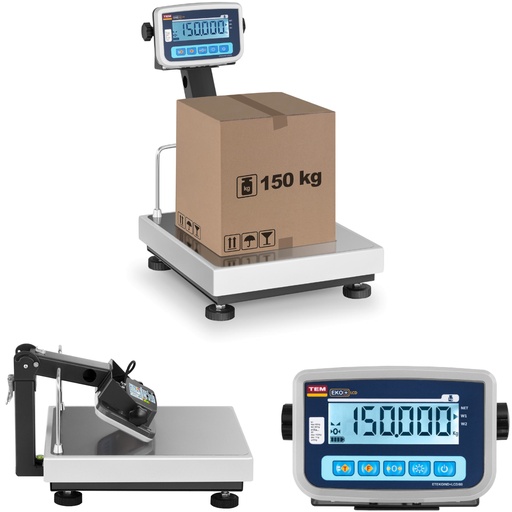 BEKO+ TEM RS232 150 kg / 50 g legalizuotos sandėliavimo platforminės svarstyklės