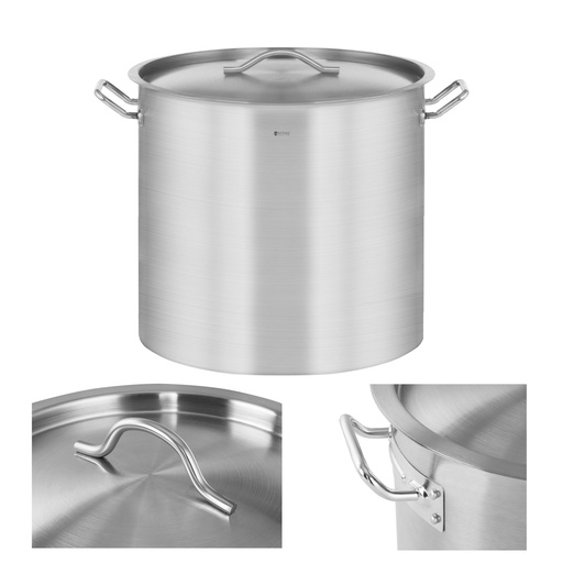 Catering pot with lid stainless steel for induction stove 71 L