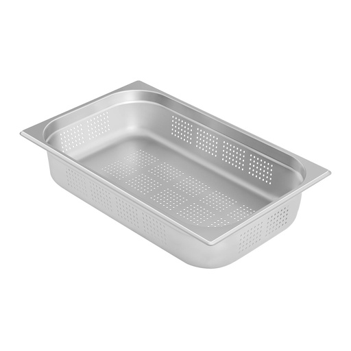 Perforated catering steel container GN1/1 depth 100 mm