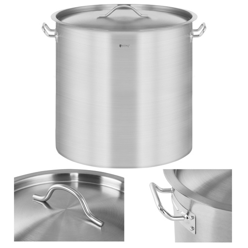 Catering pot with lid stainless steel for induction stove 36 L
