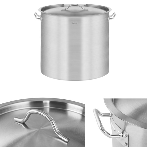 Catering pot with lid stainless steel for induction stove 12 L