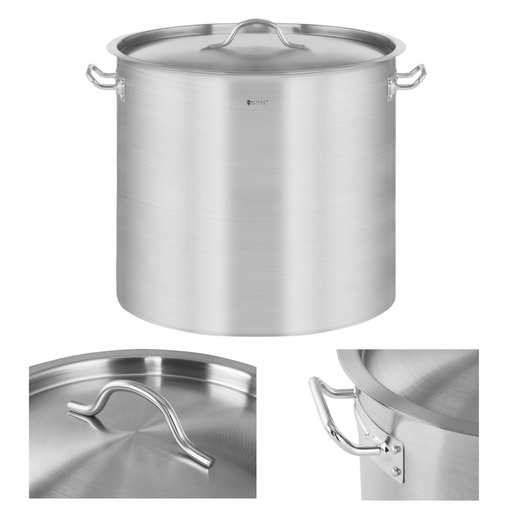 Catering pot with lid stainless steel for induction stove 21 L