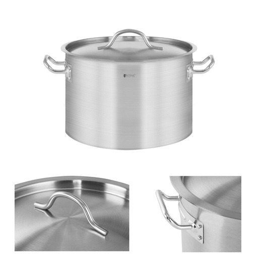 Catering pot with lid stainless steel for induction stove 9 L