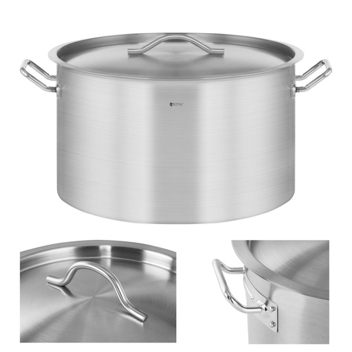 Catering pot with lid stainless steel for induction stove 58 L