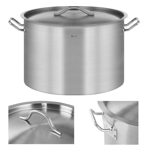 Catering pot with lid stainless steel for induction stove 113 L
