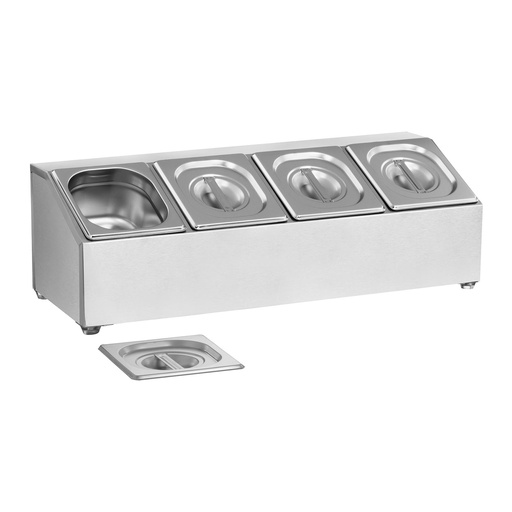 Display stand for catering containers 4 x GN1/6 + 4 x Containers