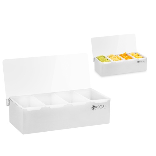 Polypropylene bartender containers for drink accessories 4 pcs. + Case