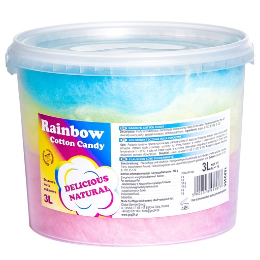 Rainbow Cotton Candy 3L colorful rainbow cotton candy
