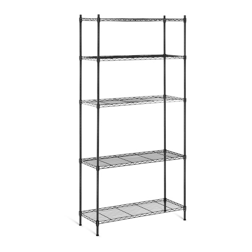 Vielinis ažūrinis sandėliavimo stelažas juodas 180x90x35cm iki 150 kg